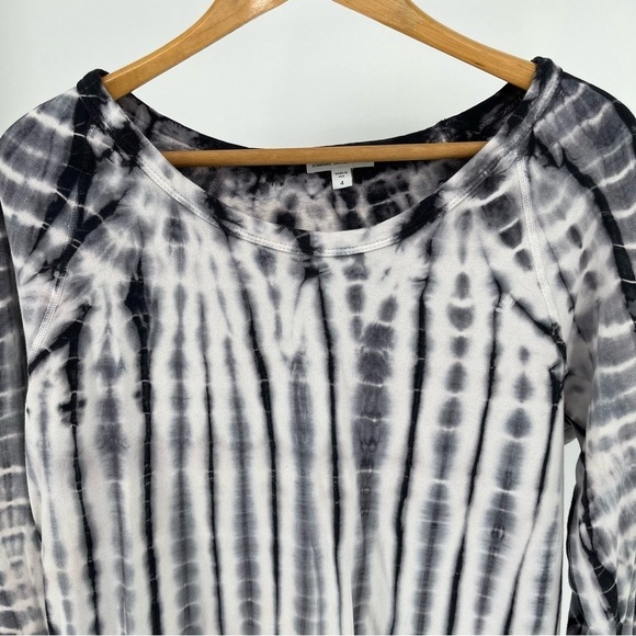 Standard James Perse Tie Dye Sweatshirt Size XL Crew 3/4 Sleeves Rolled Hem - Picture 2 of 8